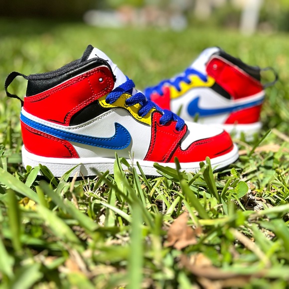 Custom Air Jordan 1 Mid Mario Kid Toddler Birthday Shoes - Picture 2 of 5